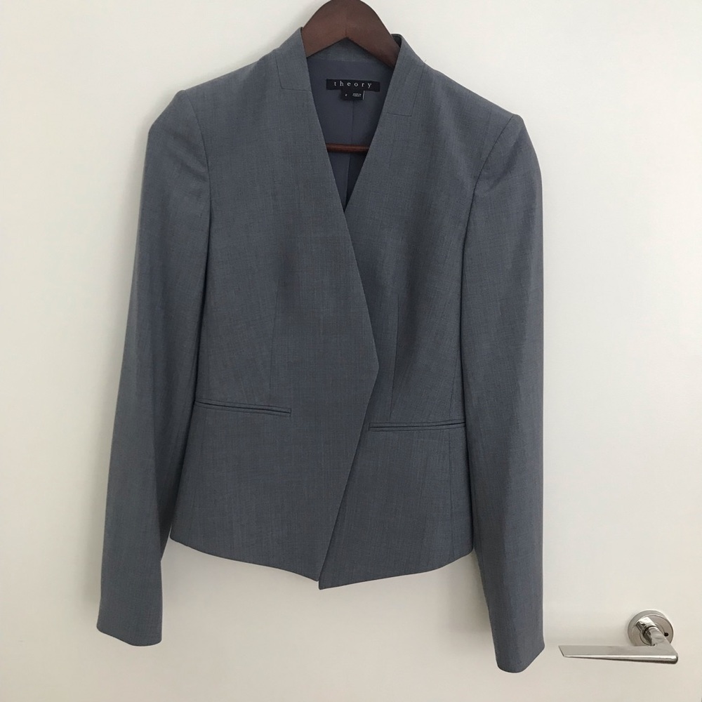 Theory Suit Blazer in grey-blue